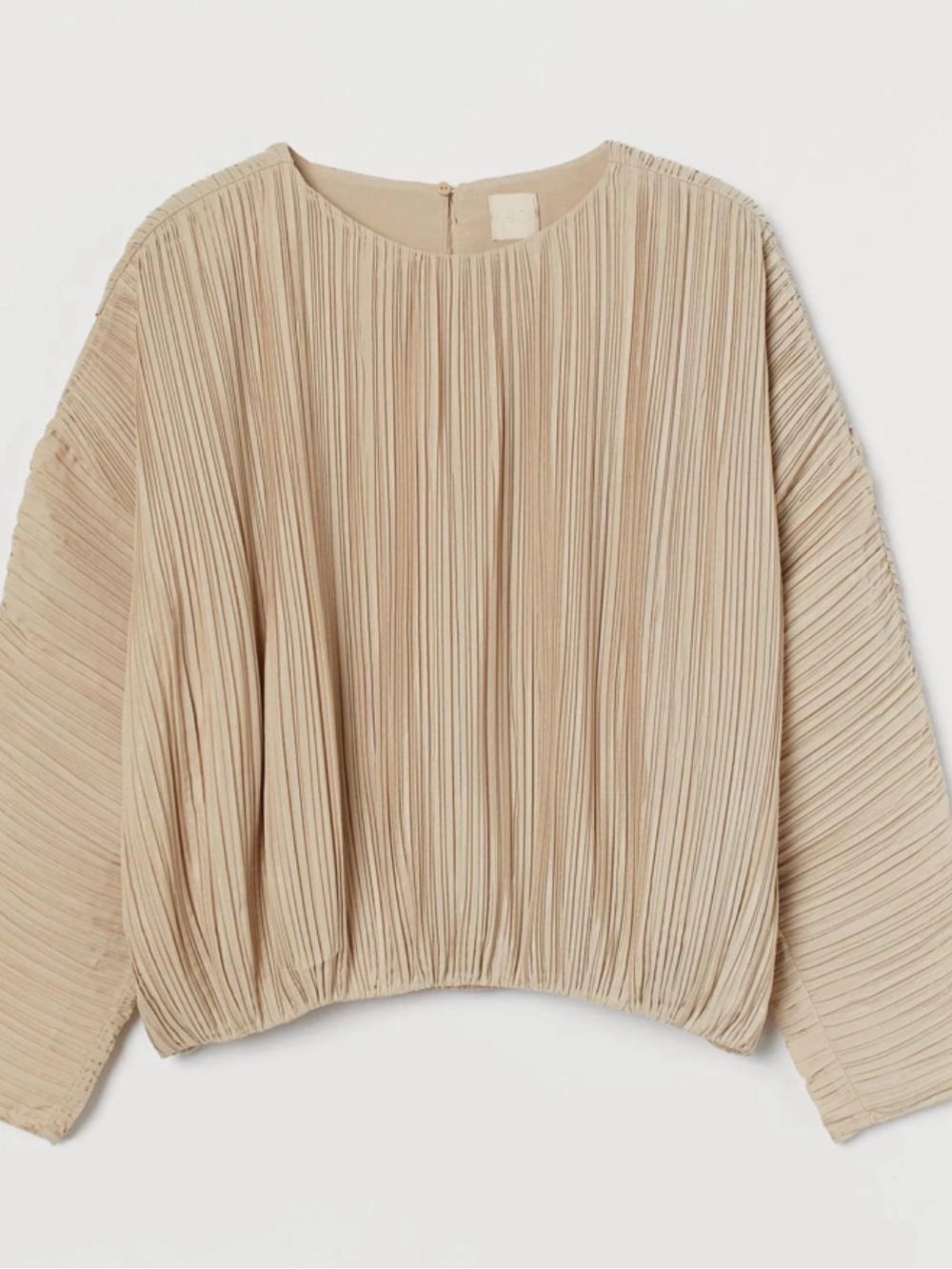 H&M Pleated Neutral Beige Blouse
